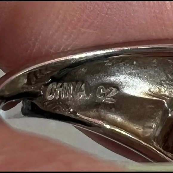 Pave Round & Baguette CZ Sterling Cross Over Ring - Picture 6 of 7